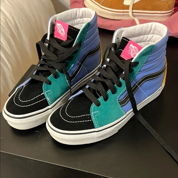 Vans | Shoes | Vans Black And Blue Hightop Sneakers | Poshmark display picture 2